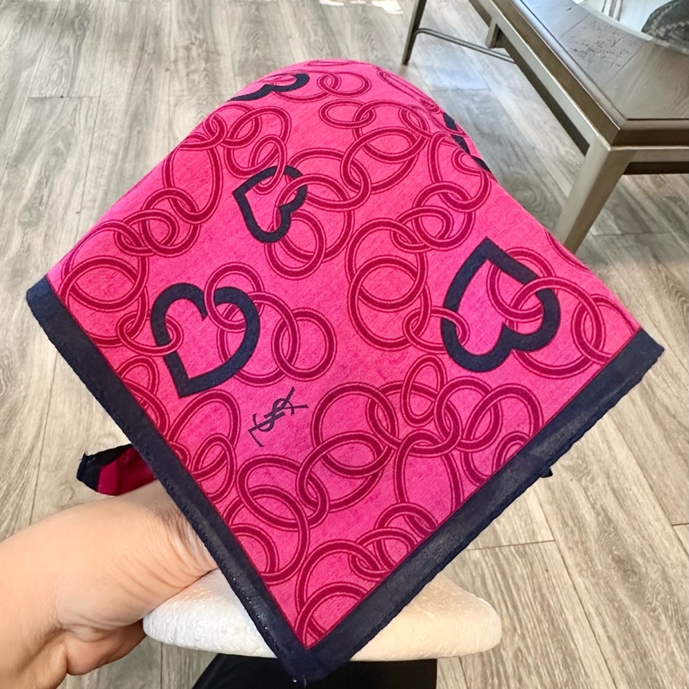 Ysl scarf with hidden ysl in background rare scarf. Part of sale ask me discount